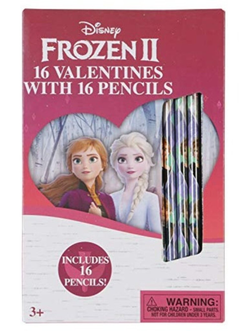 Disney Frozen II Valentines & Pencils Set 16 Count Ages 3+